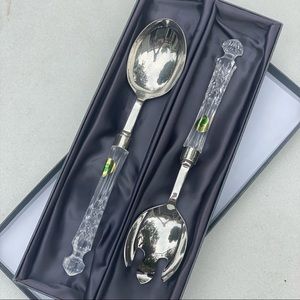 WATERFORD RARE LISMORE NWT Vintage Salad Serving Fork and Spoon Set